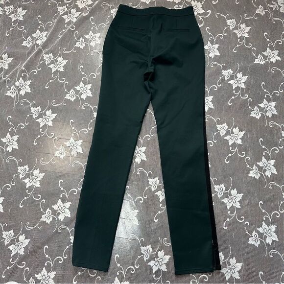 Aritzia Babaton 1-01 Thora Green Side Striped Zip Ankle High Rise Trousers Sz 0 - Picture 9 of 16